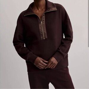 🤎NEW VARLEY keller half zip pullover in coffee bean XXS🤎